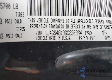 2006 Jeep Grand Cherokee Laredo from USA, damaged, VIN 1J4GS48K36C230364